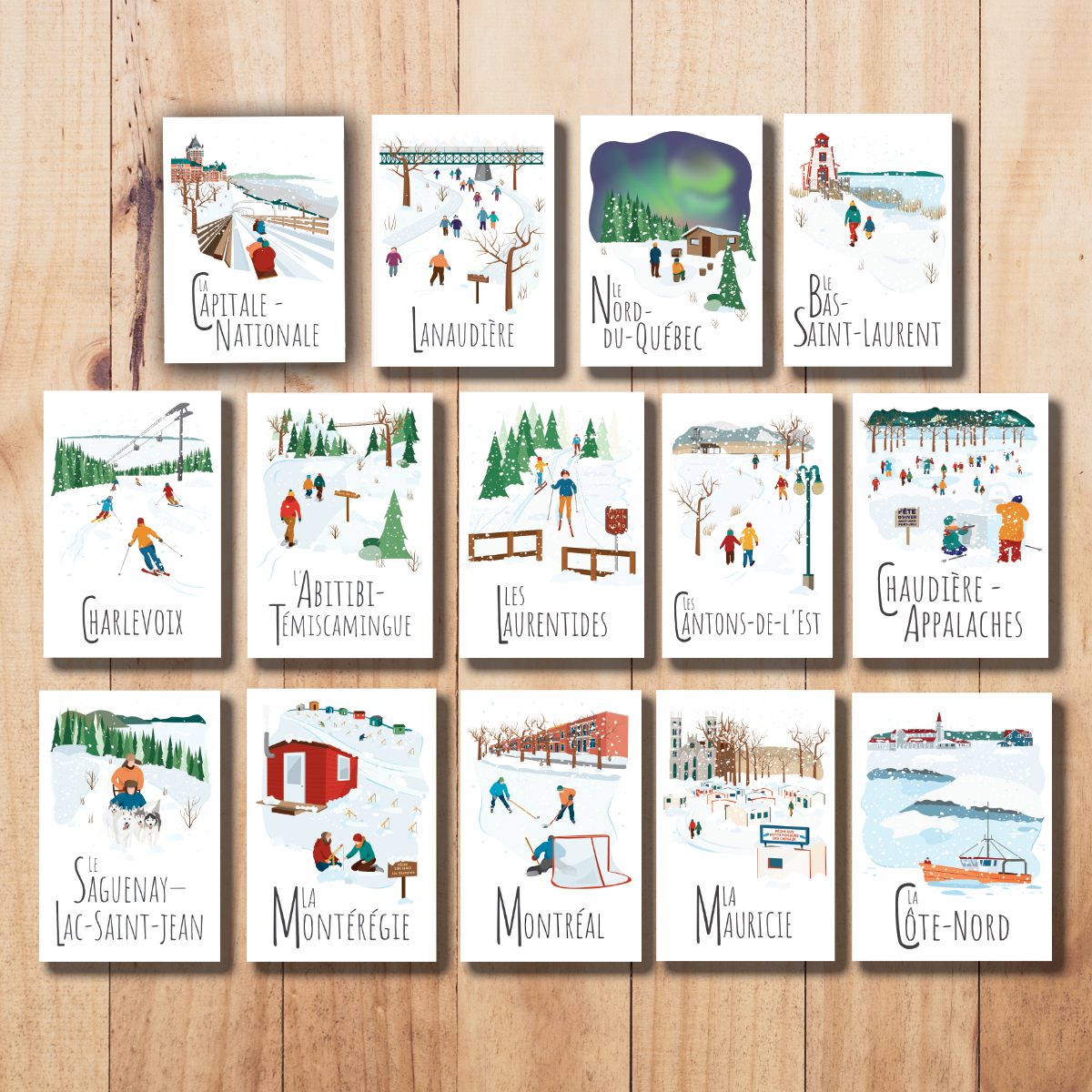 Mailys ORY - Graphiste | Illustration - Cartes postale Le Québec en hiver